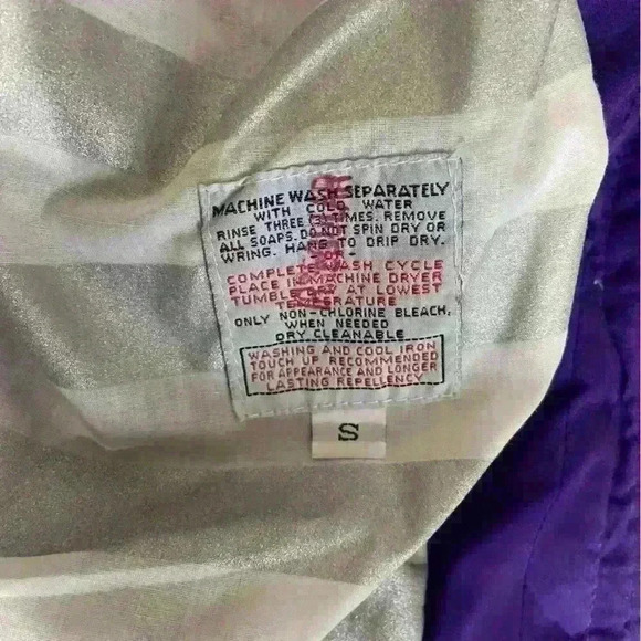 Towne by London Fog Women’s Utility Jacket Size S Purple Silver Lightweight Fall - Picture 8 of 13